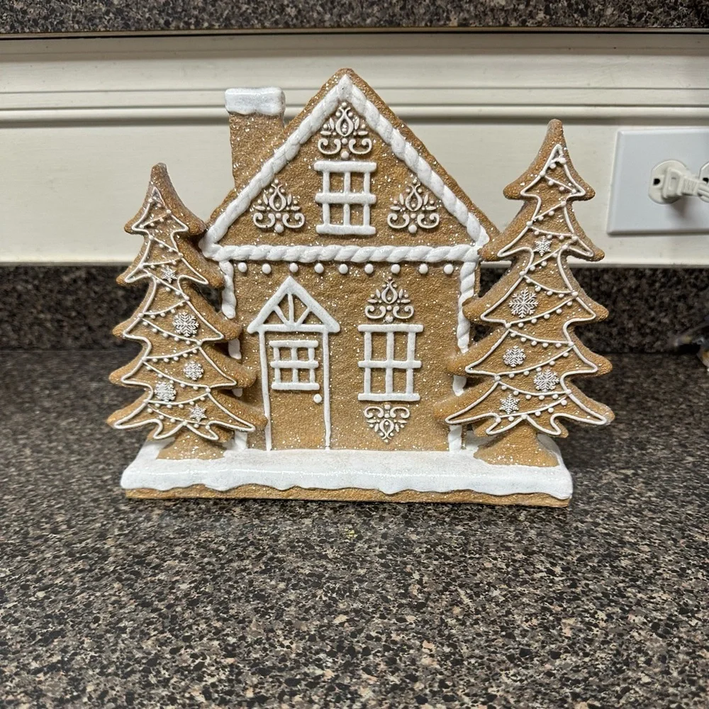 Christmas Glitter Gingerbread House Decor - Picture 1 of 5